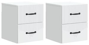Fali éjjeli szekrény 2 pcs Fehér 34,5 x 33 x 40 cm Szerelt Fa