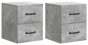 Fali éjjeli szekrény 2 pcs Betonszürke 34,5 x 33 x 40 cm