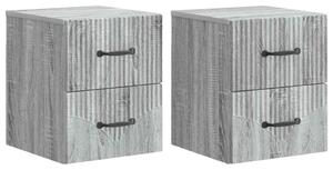Fali éjjeli szekrény 2 pcs Szürke Sonoma 34,5 x 33 x 40 cm