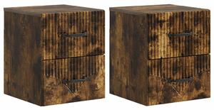 Fali éjjeli szekrény 2 pcs Füstös Tölgy 34,5 x 33 x 40 cm