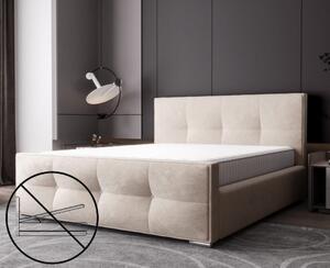 Luxus kárpitozott ágy glamour stílusban bézs 180 x 200 cm tárolóhely nélkül