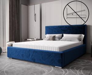 Időtlen, kárpitozott ágy minimalista dizájnban, kék színben 180 x 200 cm tárolóhely nélkül