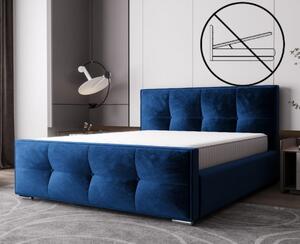 Luxus kárpitozott ágy, kék színben 180 x 200 cm tárolóhely nélkül