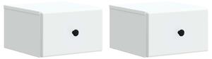 Fali éjjeli szekrény 2 pcs Fehér 34,5 x 33 x 20 cm Szerelt Fa