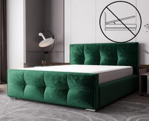 Luxus kárpitozott ágy glamour stílusban, zöld 180 x 200 cm tárolóhely nélkül