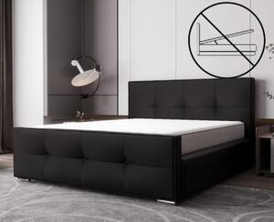 Luxus kárpitozott ágy glamour stílusban, fekete 180 x 200 cm tárolóhely nélkül