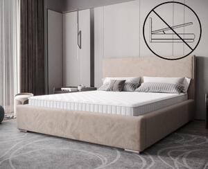 Időtlen kárpitozott ágy minimalista kivitelben, bézs 180 x 200 cm tárolóhely nélkül