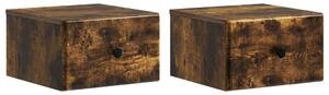 Fali éjjeli szekrény 2 pcs Füstös Tölgy 34,5 x 33 x 20 cm