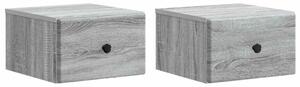 Fali éjjeli szekrény 2 pcs Szürke Sonoma 34,5 x 33 x 20 cm