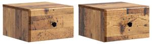 Fali éjjeli szekrény fiókkal 2 pcs Antik Fa 34,5 x 33 x 20 cm