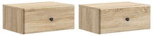 Fali éjjeli szekrény 2 pcs Sonoma Tölgy 49 x 34,5 x 20 cm