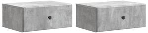 Fali éjjeli szekrény 2 pcs Betonszürke 49 x 34,5 x 20 cm