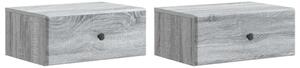 Fali éjjeli szekrény 2 pcs Szürke Sonoma 49 x 34,5 x 20 cm