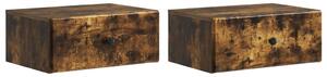 Fali éjjeli szekrény 2 pcs Füstös Tölgy 49 x 34,5 x 20 cm