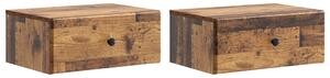 Fali éjjeli szekrény fiókkal 2 pcs Antik Fa 49 x 34,5 x 20 cm