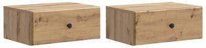 Fali éjjeli szekrény 2 pcs Kézműves Tölgy 49 x 34,5 x 20 cm