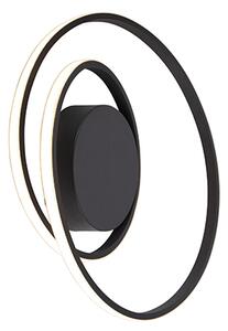 Design mennyezeti lámpa fekete, 3 lépcsős LED-rel tompítható - Krula