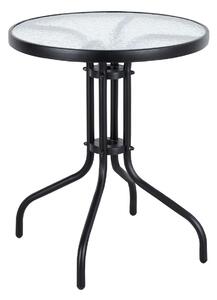 ModernHome üvegasztal 60 cm teraszra, erkélyre - fekete