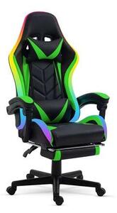 Delight Gamer Szék - BMD1115GR - RGB LED - Zöld/Fekete