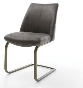 DELIFE Étkezőszék Elso-Flex mikroszálas antracit vintage étkezőszék lapos titán effekt felület zsákrugós