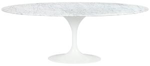 TULIP ELLIPSE MARBLE CARRARA fehér asztal - ovális márványlap, fém