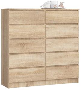 AKORD CLP K120 Komód Laminált Sonoma Tölgy 10 Fiókos