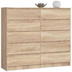AKORD CLP K140 Komód Laminált Sonoma Tölgy 10 Fiókos