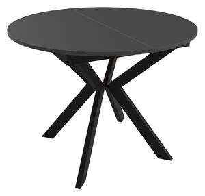 Asztal Oswego 112, Fekete, 76x138cm, Hosszabbíthatóság, Laminált forgácslap, Fém