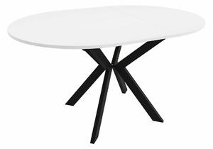 Asztal Oswego 112, Fehér, Fekete, 76cm, Hosszabbíthatóság, Laminált forgácslap, Fém