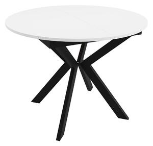 Asztal Oswego 112, Fehér, Fekete, 76cm, Hosszabbíthatóság, Laminált forgácslap, Fém