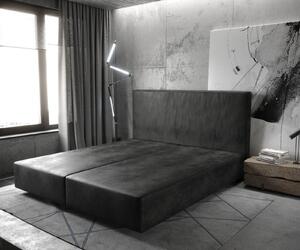 DELIFE Boxspring ágy Dream-Well 180x200 cm mikroszálas antracit vintage