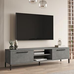 TV-asztal Lempäälä 2 szekrényajtóval 160 x 35 x 39 cm betonhatású