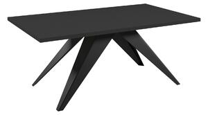 Asztal Oswego 113, Fekete, 76x80x140cm, Hosszabbíthatóság, Laminált forgácslap, Fém