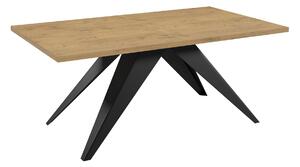 Asztal Oswego 113, 76x80cm, Lancelot tölgy, Fekete