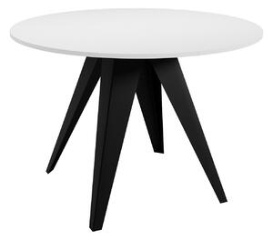 Asztal Oswego 114, Fehér, Fekete, 76cm, Hosszabbíthatóság, Laminált forgácslap, Fém