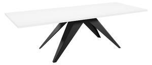 Asztal Oswego 113, Fehér, Fekete, 76x80x140cm, Hosszabbíthatóság, Laminált forgácslap, Fém