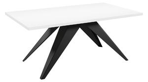 Asztal Oswego 113, Fekete, Fehér, 76x80x140cm, Hosszabbíthatóság, Laminált forgácslap, Fém