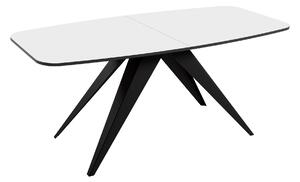 Asztal Oswego 115, Fehér, Fekete, 76x80x160cm, Hosszabbíthatóság, Laminált forgácslap, Fém