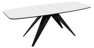 Asztal Oswego 115, Fehér, Fekete, 76x80x160cm, Hosszabbíthatóság, Laminált forgácslap, Fém