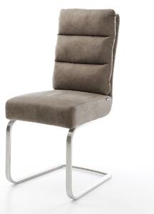 DELIFE Étkezőszék Pela-Flex mikroszálas taupe vintage étkezőszék lapos rozsdamentes acél zsákrugós