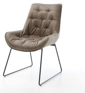 DELIFE Étkezőszék Taimi-Flex mikroszálas taupe vintage fekete vékony lábazat