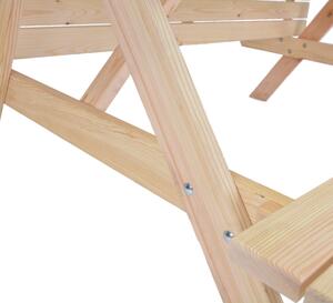 ROJAPLAST Piknik bútor készlet fa 180 cm természetes