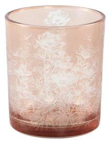 CENAR PINK rózsaszín üveg gyertyatartó
