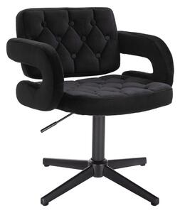 HR8403CROSS Fekete modern velúr szék fekete lábbal