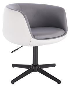 HC333CROSS Szürke-Fehér modern szék fekete lábbal