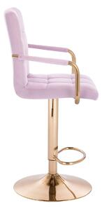 HC1015WP Halványlila modern velúr szék arany lábbal