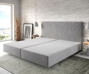 DELIFE Boxspring ágy Dream-Well mikroszálas szürke 200x200 cm