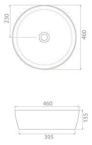 CeraStyle ONE - PULTRA ültethető - Top Counter - porcelán mosdó - O - Ø 46 cm