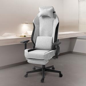 Prémium ergonomikus irodai szék, forgószék, gamer szék lábtartóval, sötétszürke-világosszürke-fekete (1058FB)