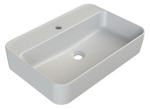 CeraStyle HERA - PULTRA ültethető - Top Counter - porcelán mosdó - MATT FEHÉR - 60 x 42 cm